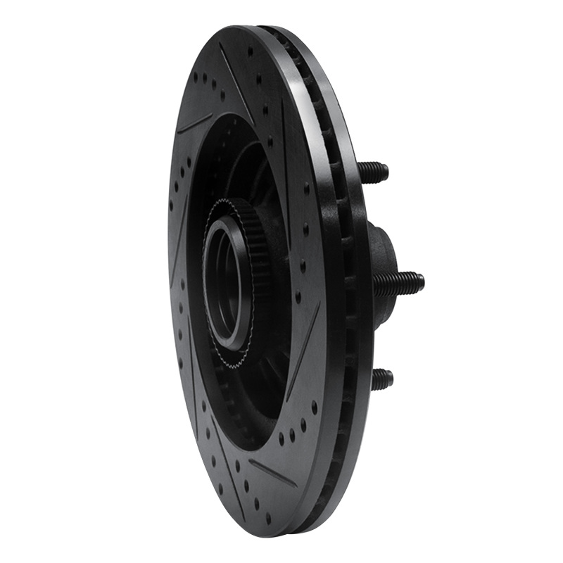 Ford F-150 Brake Rotor (1) - Front Left - R1 Concepts - Drilled & Slotted - Black - `00-`04